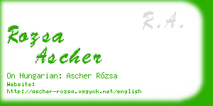 rozsa ascher business card