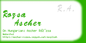 rozsa ascher business card